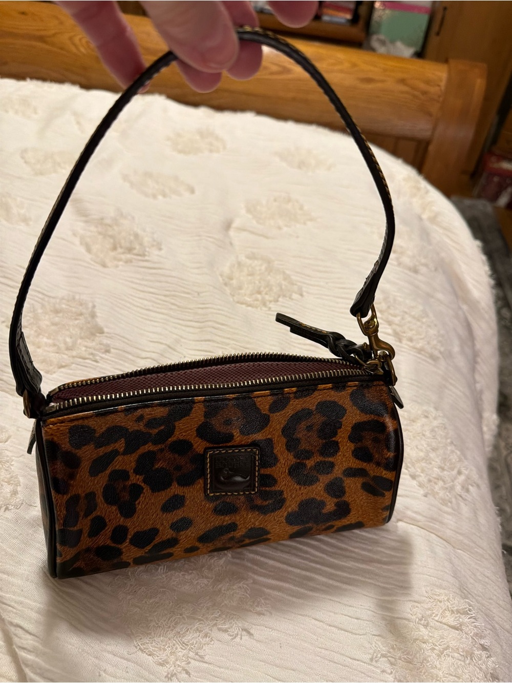 NWOT: Dooney & Bourke Leopard Print Mini Shoulder Bag - Brown